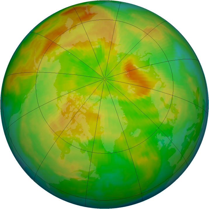 Arctic ozone map for 19 April 1993